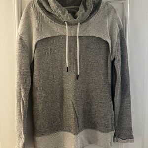 Te Verde Gray and Cream Cowl Neck Sweater